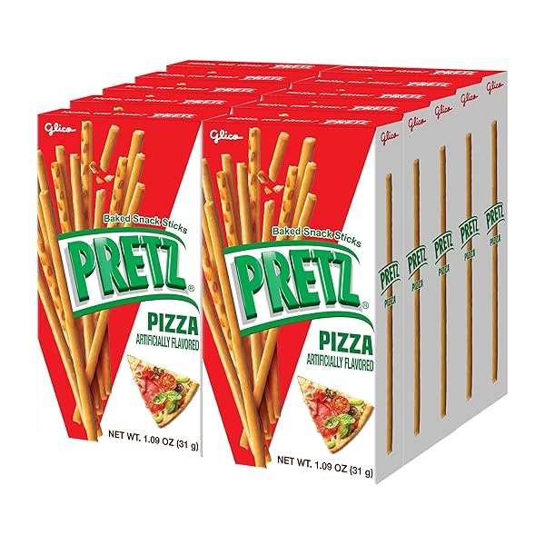 GLICO PRETZ BISCUIT STICK, PIZZA FLAVORED, 1.09 OUNCE (PACK OF 10)