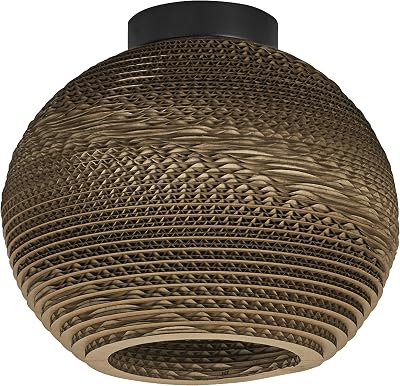 Decor Cardboard Ball marron en carton ondulé, léger, E27, diamètre