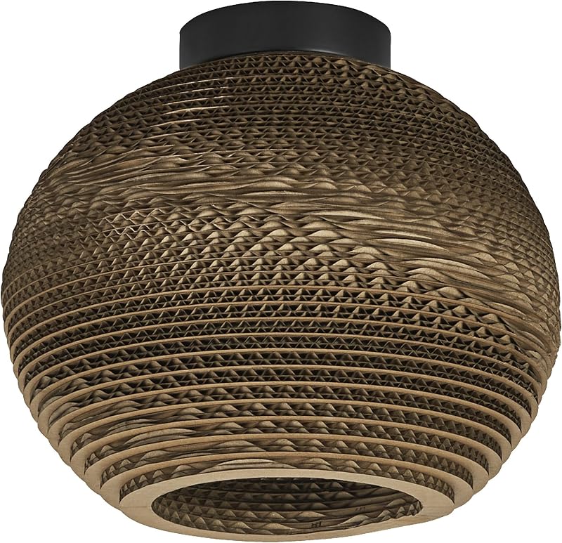 Decor Cardboard Ball marron en carton ondulé, léger, E27, diamètre