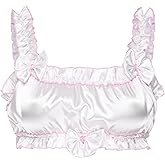 Satini Sissy Frilly Ruffled Fitted Silky Satin Lingerie Bralette