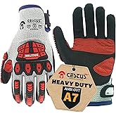 Cestus Brutus HD, Level A7 Cut Resistant Work Gloves, Impact Gloves, Nitrile Coated, Touchscreen, Puncture Resistant