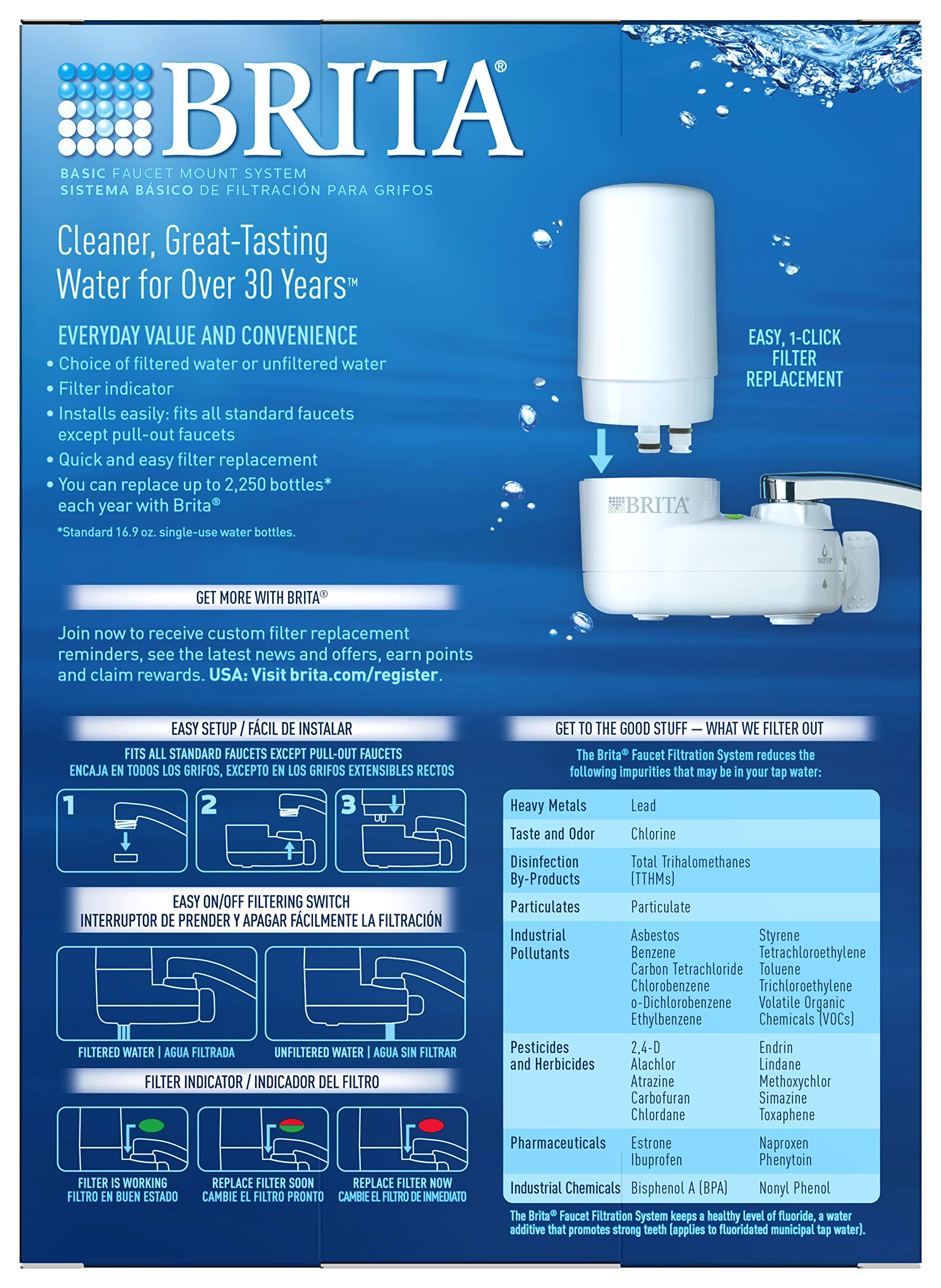 Brita 35214 01101001414 Water Faucet Filtration System, 1 Pack, Basic