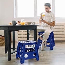 Delxo Folding Step Stool, 13 inch Non-Slip Foldable