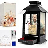 Memorial Lantern with Photo Frame &amp; Keepsake Drawer | Ready-to-Gift Box | Sympathy Gifts for Loss of Loved One, Dad, Husband | Honor &amp; Preserve Their Memory with our Unique Bereavement Memorial Gifts