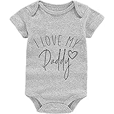 Kreleurs I Love My Daddy Baby Bodysuit Pregnancy Announcement Short Sleeve Newborn Outfits Infant Romper