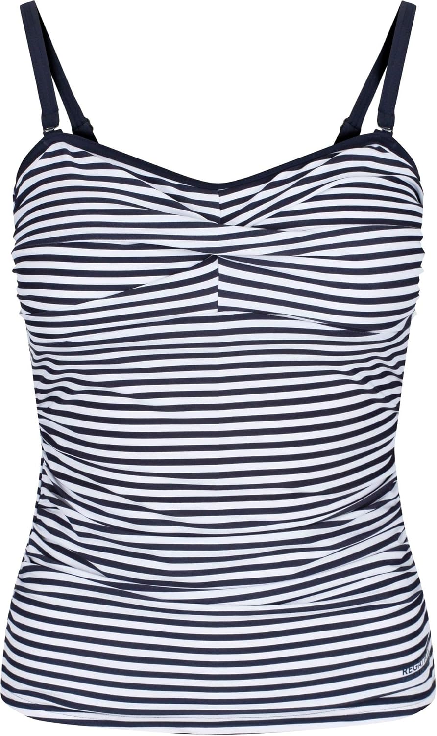 Regatta Damen Modern Tankini Gr. (16) UK, Marineblau gestreift Amazon