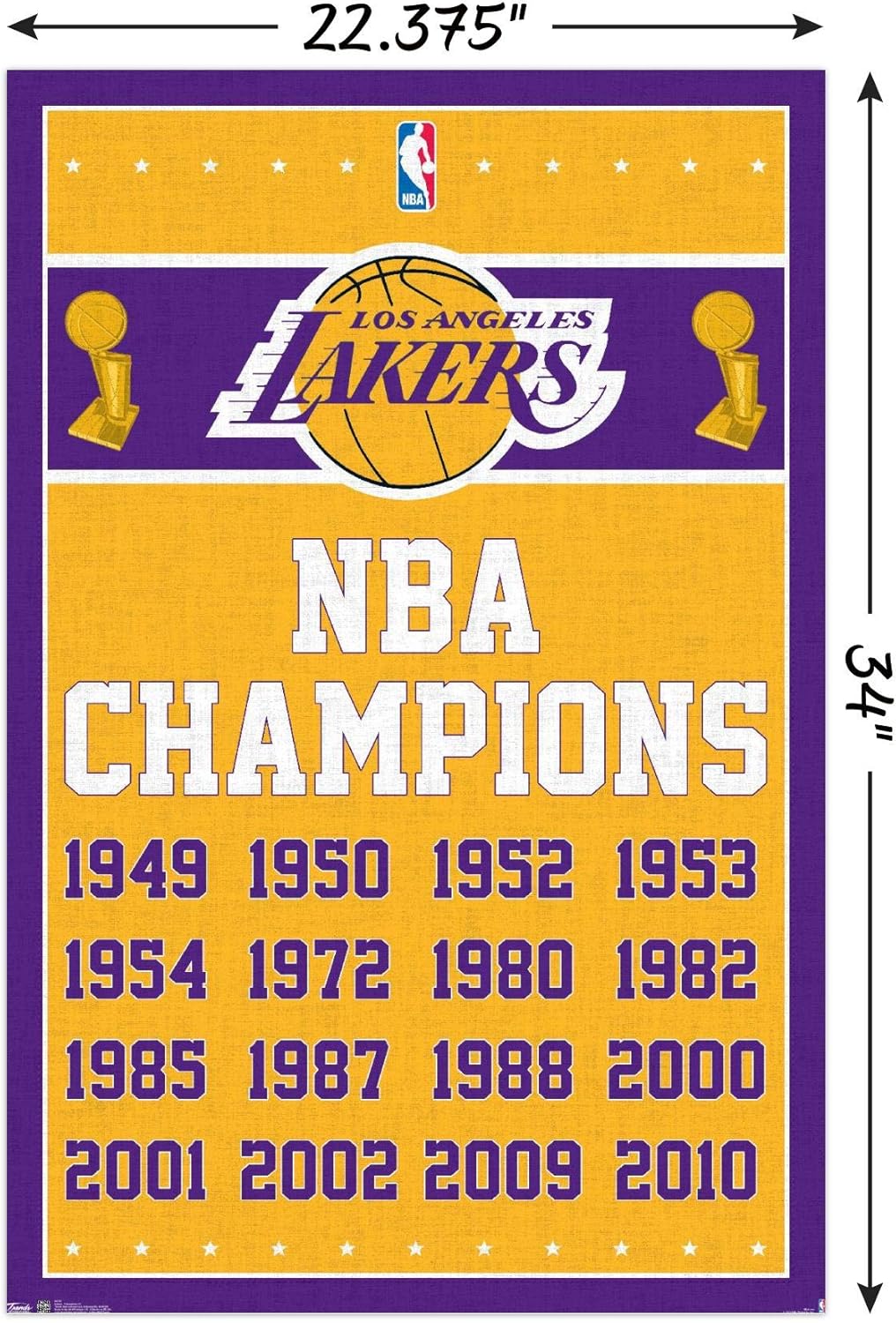 Amazon Com Trends International Los Angeles Lakers Champions Wall Poster 22 375 X 34 Home Kitchen