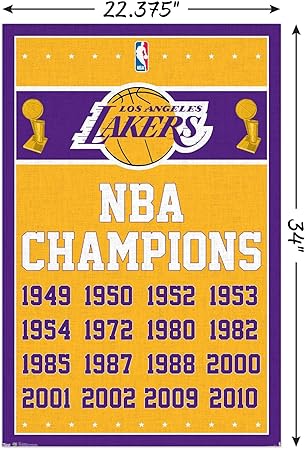 Amazon Com Trends International Los Angeles Lakers Champions Wall Poster 22 375 X 34 Home Kitchen