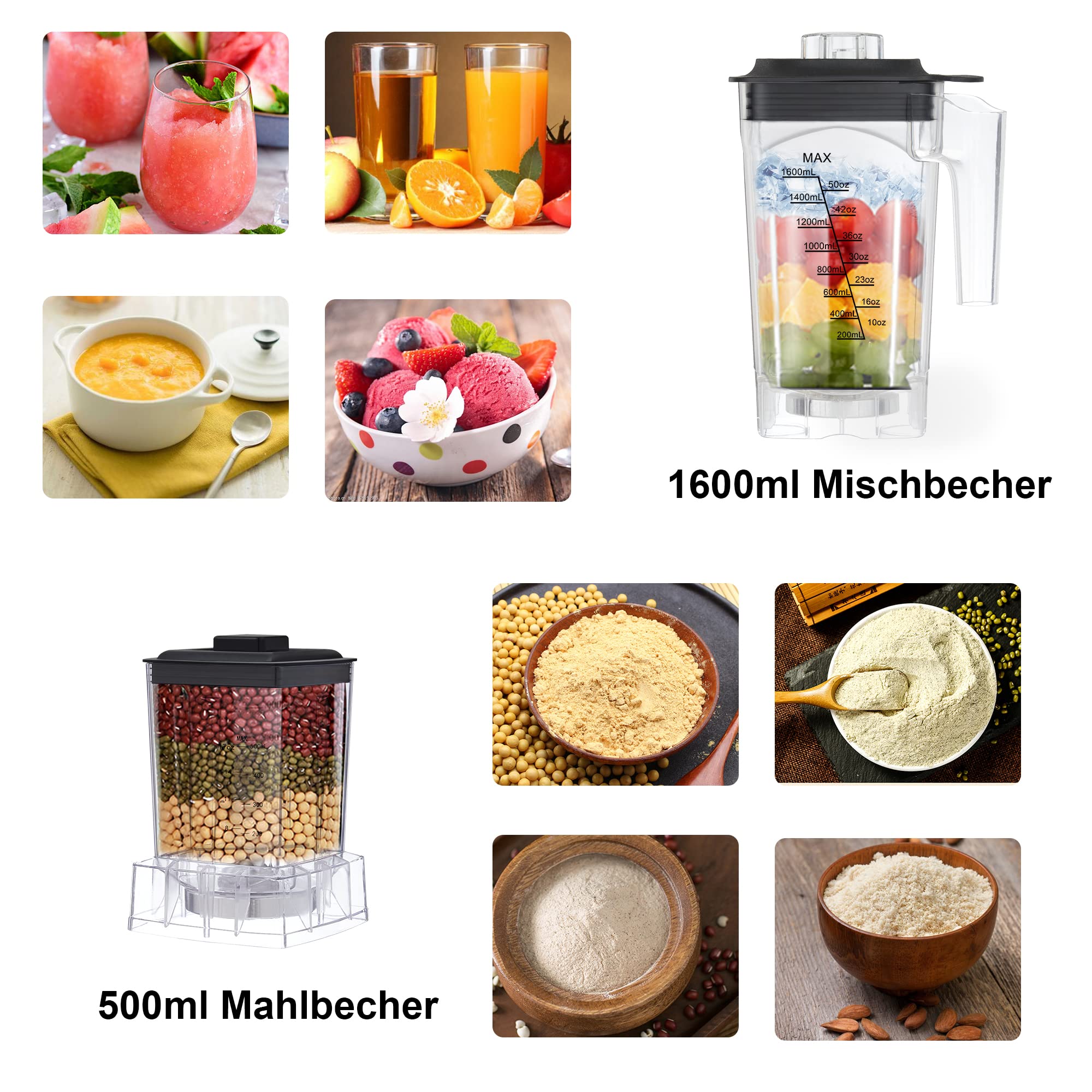 BioloMix Hochleistungsmixer 2200W,Selbstreinigungsfunktion,Standmixer mit 2L Behälter ohne BPA Smoothie Maker (T5600) 3