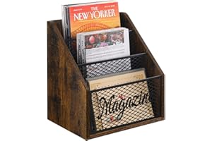 YINMIT Magazine Holder, Stepped 3 Tier Magazine Rack Floor, Magazine Storage Basket, Folder Organizer Bin for Magazines,Books,Newspapers,Tablets