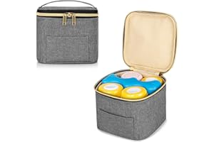 Teamoy Breastmilk Cooler Bag, Baby Bottles Bag for up to 4 Large 5 Ounce Bottles Without Nipple, Perfect for Working Mom Mother, (Bag ONLY), Gray