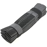 Pasow Reusable Fastening Cable Tie Organizer, 7-Inch, Black, 50 Piece