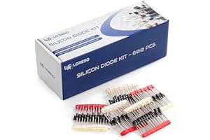 LSR LORESO Diode Assortment Kit Box, Pack of 600pcs 20 Models - 1N4001 1N4002 1N4004 1N4007 1N5399 RL207 1N5400 1N5401 1N5404 1N5408 FR107 FR207 HER107 UF4007 1N5817 1N5819 SR5150 1N4148 DB3 1N5349B 30pcs Each