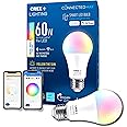 Cree Lighting Connected Max Smart Led Bulb A19 60W Tunable White + Color Changing, 2.4 Ghz, Works with Alexa and Google Home, No Hub Required, Bluetooth + WiFi, 1Pk