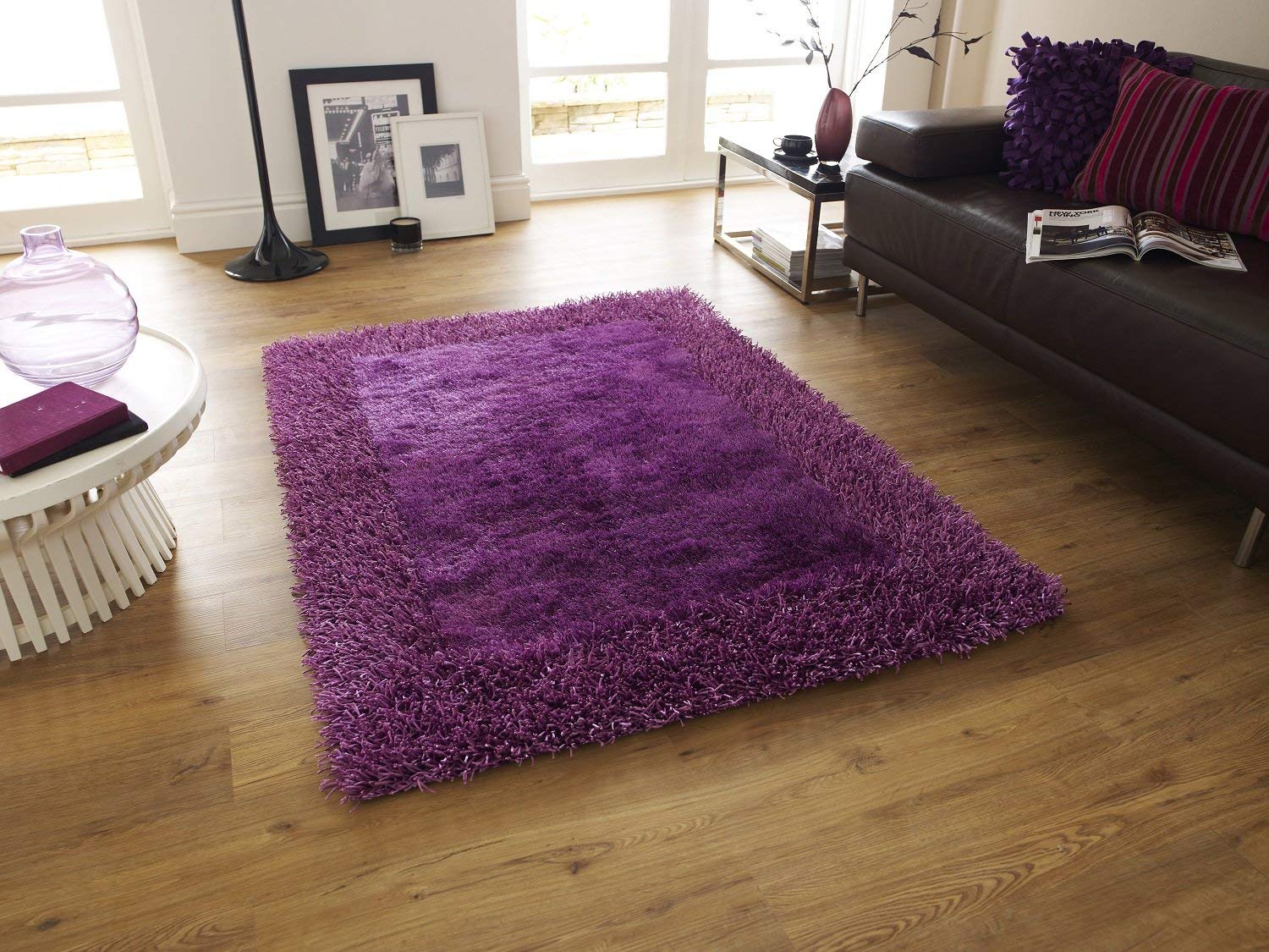 Buy Srhandloom Modern Carpet (Purple, Polyester, 4 X 6) Online at Low