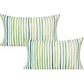 All Smiles 12 x 20 Lumbar Outdoor Throw Pillow Covers Set of 2 Sage Green Decorative Spring Summer Decor Cushion Cases Garden Sunbrella Outside Home Decorations for Patio Couch Bench Porch Sofa