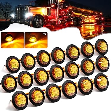 Partsam - 10 Luces Traseras LED Redondas Rojas De 4 Pulgadas Para Remolque, 12 Luces LED Con