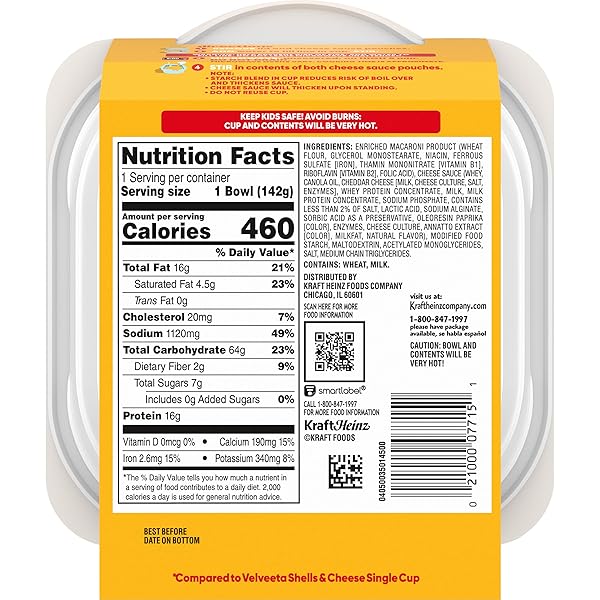 VELVEETA SHELLS & CHEESE ORIGINAL SHELL PASTA WITH 2X THE CREAMY SHELLS BIG BOWL MICROWAVE MEAL, 5 OZ TRAY