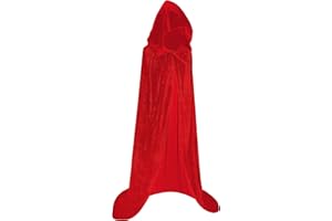 Maklulu Halloween Cloak Long Hooded Cloak Velvet Cape Witch Costume Cosplay Costumes