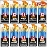 AROIC Acrylic Painting Brush Set, 10 Packs / 120 Pcs, Nylon Brush Head, Suitable for Oil and Watercolor, Perfect Suit of Art Painting, Best Present for Painting Enthusiasts.