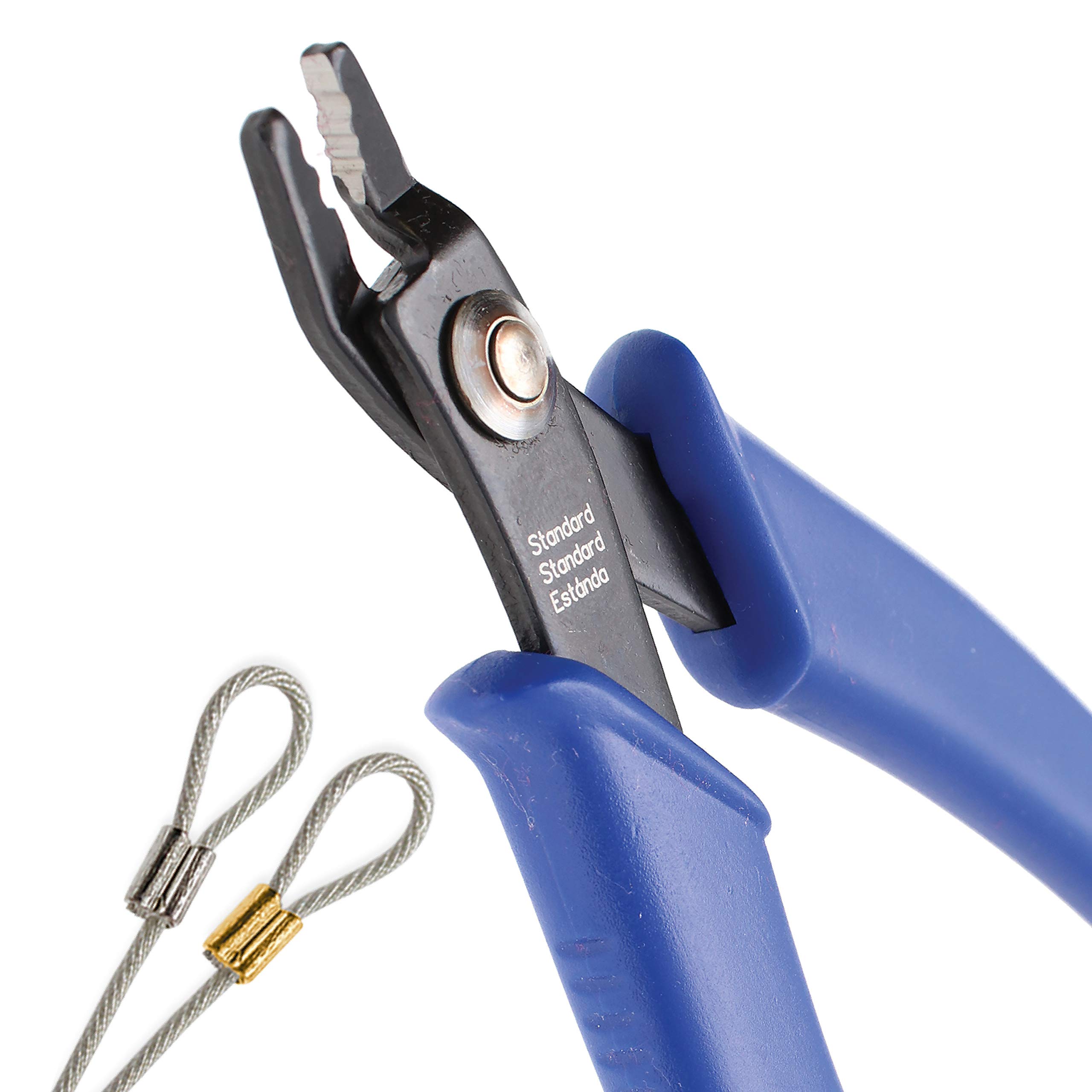 The Beadsmith Crimping Pliers - 5 inches long (127mm) - Use with 2mm crimps & .013-.024" diameter beading wire - Comfortable Handles - Create perfect crimps every time - Tool for Jewelry Making — image 1