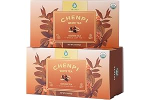 TEAFAY Organic Chenpi White Tea – 20 Count (40 Cups), 100% Natural, Handpicked, Whole Leaf Pyramid Tea Bags, Individually Wrapped, Refreshing Citrus Aroma, Caffeinated, Eco-Friendly