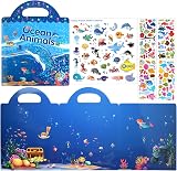 ASTARON Reusable 3D Puffy Ocean Animals Sticker Book 88 pcs Kids