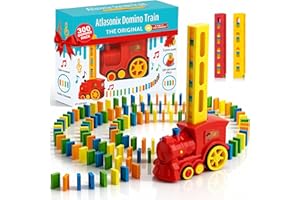 Atlasonix Domino Train - Domino Train for Kids, Train Toys for Toddlers 3-5, Kids Dominos Set 300/220/160 Pcs, Automatic Set, Montessori Educational, Toys for Autistic Kid Ages 3-5