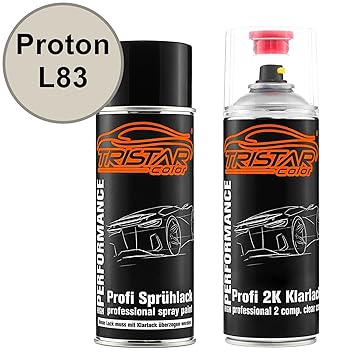 TRISTARcolor Autolack 2K Spraydosen Set Proton L83 Japanese Gold Metallic/Parawan Yellow Metallic Basislack 2 Komponenten Kla