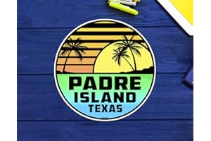 DESTINATIONS DECAL Padre Island Beach Texas Surf Sticker 3" Vinyl TX Vinyl Decal