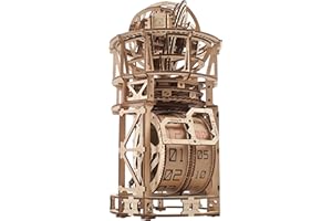 UGEARS Wooden 3D Puzzles for Adults - Astronomer Table Clock with Tourbillon Model Kit - Mechanical Clock Kit Functional DIY Miniature Kit Wood Crafts for Adults - Gifts For Puzzle Lovers - 338 Pieces