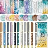 Gueevin 30 Sets Christian Gifts Bulk for Woman Bible Verses Ballpoint Pens Bookmark Religious Compact Mirrors for Valentine's Day Mother Teacher Christmas Sunday School Study(Vivid Style)
