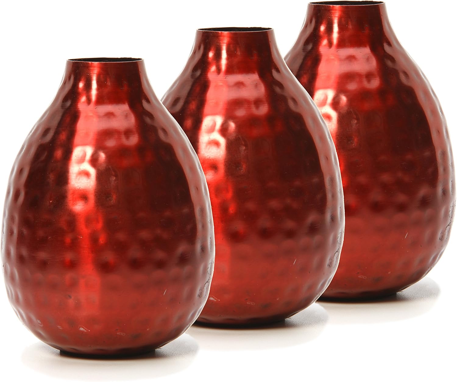 Hosley Set of 3 Metal Bud Vases - Your Choice of Colors. 4.5 Inch High. Ideal Accent Piece for Coffee and Side Tables as Well as Dried Floral Arrangements (1-Silver Finish): Home & Kitchen