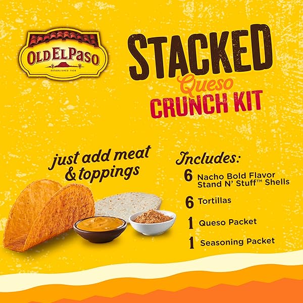OLD EL PASO STACKED QUESO CRUNCH TACO KIT, 6 CT, 13.25 OZ