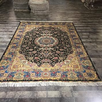 Amazon De Irugs 6 X9 Orange Orientalische Seide Teppiche Blau