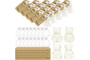 50 Pack Bear Soap Favors Bear Small Baby Shower Favors for Guest White Bear Soap Gift with Thank You Cards and Organza for Ba