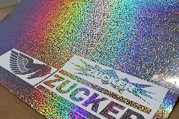 (27,52/m²) Plotterfolie Metall Flakes Silver Oilslick Auto Klebe Effekt Folie von Finest-Folia Hologramm