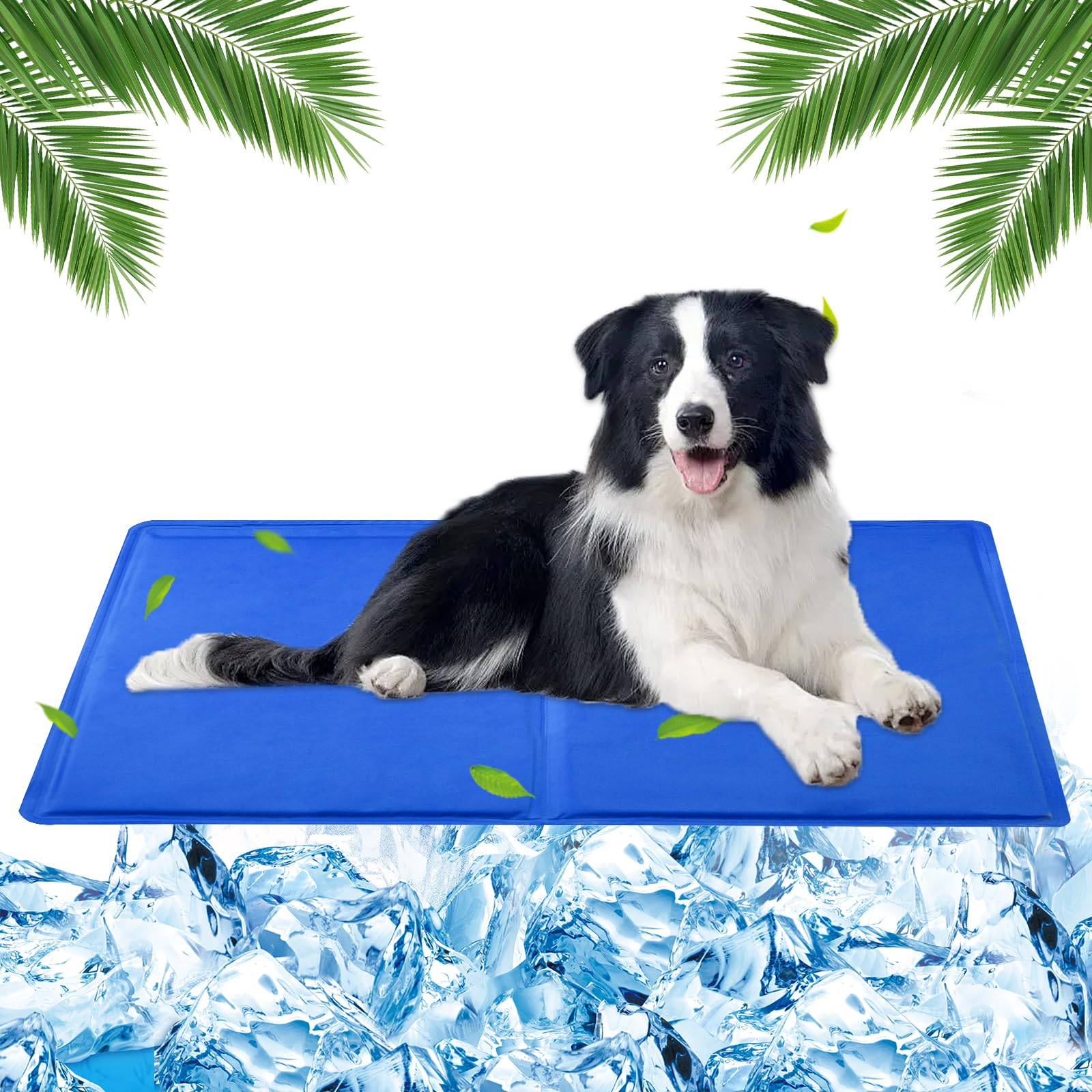 Huifengjie Dog Cooling Mat, 65 x 50 cm, Cooling Mat for Dogs, Cooling Mat with Non-Toxic Gel, Coolant Dog Cooling Mat for Dogs, Large, Cooling Blanket for Dogs, Self-Cooling Mat for Dogs, Cats (Blue)