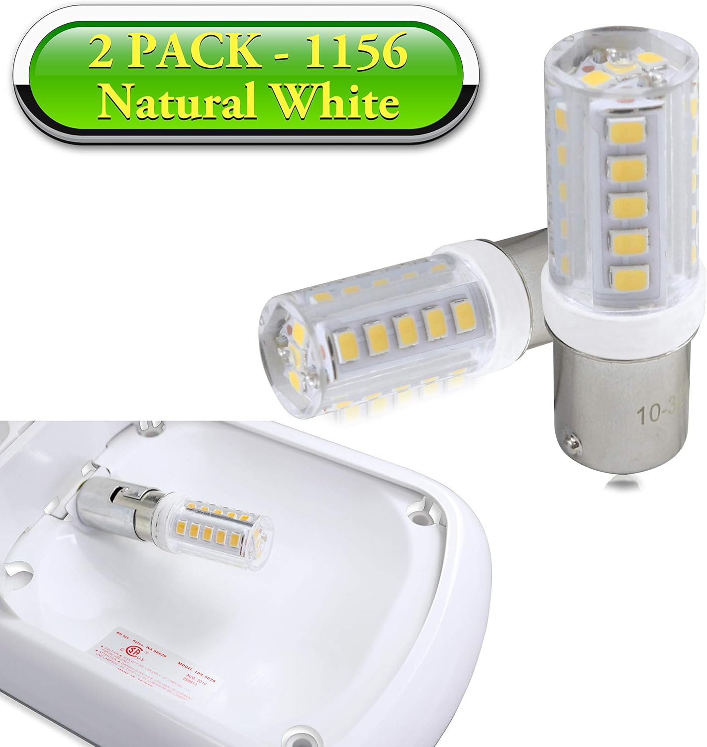 Leisure LED 2 Pack RV LED Light Bulbs 450LM Natural White