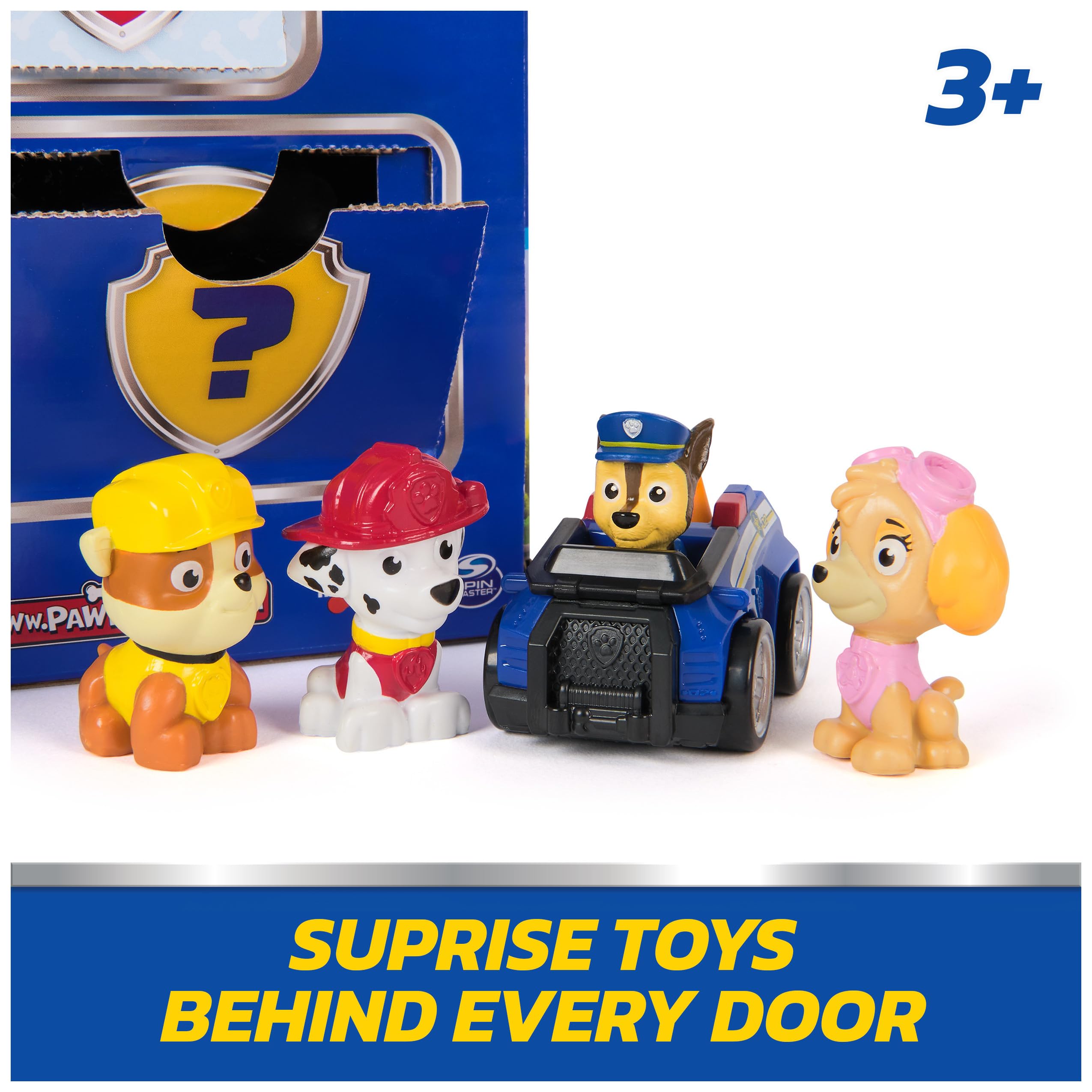 Paw Patrol Rewards Box Gift Pack, 8 Mini Figures, 2 Animal Figures, 4 Sticker Sheets & 1 Pup Squad Racer, Kids Toys for Boys & Girls Ages 3 and Up