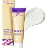 Good Molecules Moisturizing Rich Face Sunscreen Broad Spectrum SPF 30, 1 oz | Hydrating mineral sunscreen lotion with zinc oxide. Broad spectrum UVA/UVB protection for all skin tones and types.
