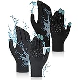 Eurzom Winter Thermal Waterproof Gloves for Adult Knit Windproof Touchscreen Non Slip 3-layer Warm Gloves for Hiking Skating