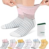 Bulinlulu Diabetic Socks for Men Women,6 Pairs Bamboo Viscose Non Binding Ankle Diabetic Socks for Women Men Size 9-11 13-15