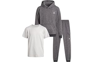 RBX Boys Sweatpants Set - 3 Piece Fleece Pullover Boys Hoodies Athletic Shirt and Kids Sweatpants Activewear Set (2T-12)