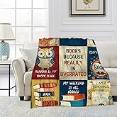 Retro Reading Poster Art Throw Blanket, Blanket Throw for Adults, Lightweight Soft Cozy Blanket for Couch Sofa Bed Room Decor 50x60 Inches