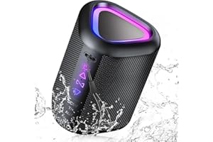 aowoka Bluetooth Speaker, 2025 Portable Wireless Speakers with Led Light, Bluetooth 5.4, 24H Playtime, Enhanced Bass, IPX7 Waterproof, Outdoor Speaker for Travel, Sport, Party, Biking.