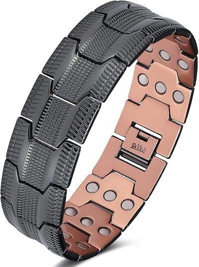 Jeracol Copper Magnetic Bracelet for Men 57 Magnets Adjustable Gift Box