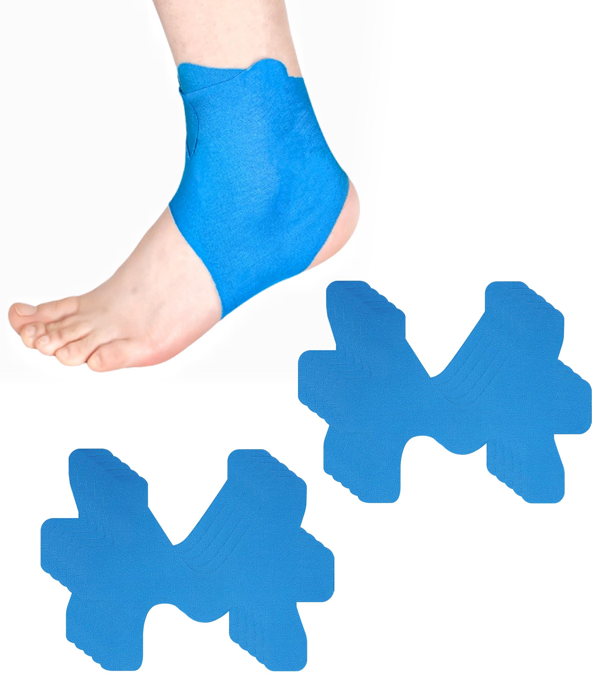 Precut Kinesiotapes for Ankle, Pack of 10 Kinesiotapes Ankle, Sonnorel Skin-Friendly with Perfect Wearing Comfort, Waterproof Elastic Physio Tape