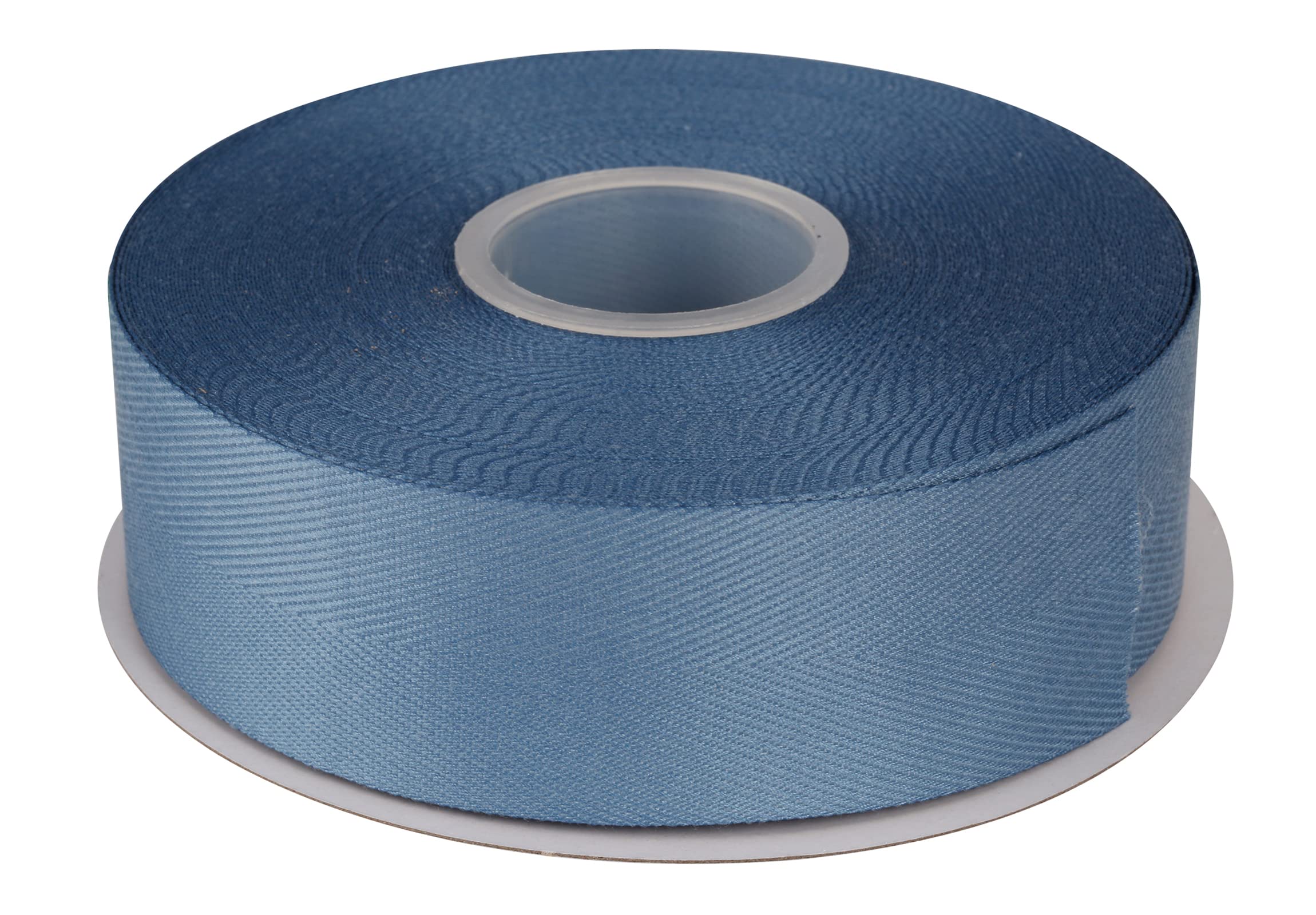 Joycrosso Herringbone Tape Twill Ribbon Soft Handle, Great for Gift Wrapping Craft Sewing, 38mm x 22 Meters - Antique Blue