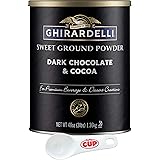 Ghirardelli Sweet Ground Dark Chocolate & Cocoa Powder, 3 Pound Can (Pack of 1) with By The Cup Cocoa Scoop